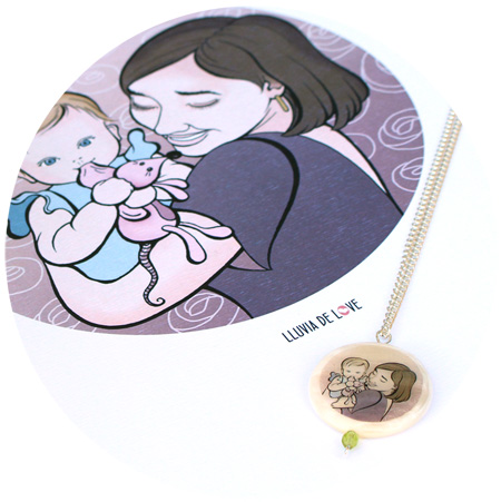 Lámina personalizada familia, regalos para madres, ilustración personalizada familias, dibujos de familia, regalos de cumpleaños para el día de la madre, colgante personalizado para mamá, colgantes personalizados madres, colgantes ilustrados