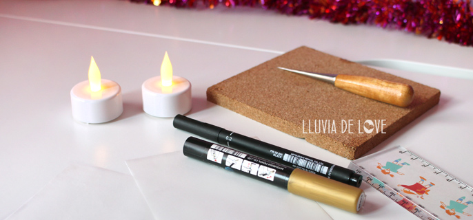 Materiales para hacer farolillos de papel con velas leds