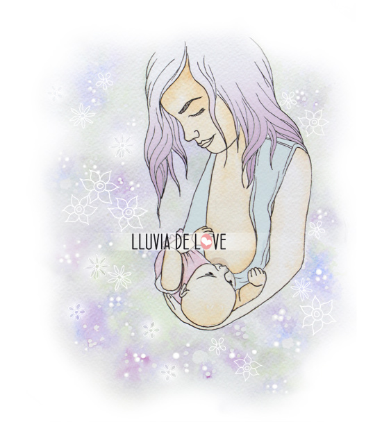 Lactante. Ilustración de lactancia. Lactancia materna. Lactancia materna exclusiva. Lactancia materna a demanda. Leche materna