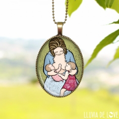 Colgantes con tu familia ilustrados y hechos a mano. El mejor regalo para mamá. Regalos para madres lactantes.