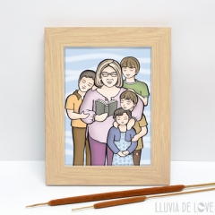 Lámina personalizada tamaño A4 para enmarcar. Regalos únicos y exclusivos para madres, abuelas, hermanas. Láminas ilustradas para ti.