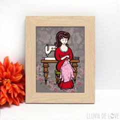 Láminas personalizadas para regalar a mamá, la abuela, hermanas. Para decorar el hogar. Ilustraciones de profesiones.