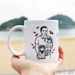 Regalos para familias: tazas personalizadas con texto y dibujo. Regalos originales y molones. Envíos a todo el mundo