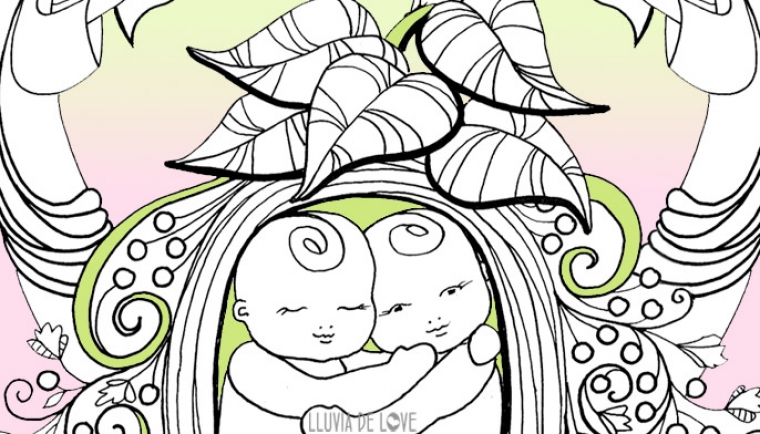 Coloreables para adultos antiestrés, de Lluvia de Love Dibujos para relajarse, para conectar con nuestros hijos. Láminas coloreables para imprimir.