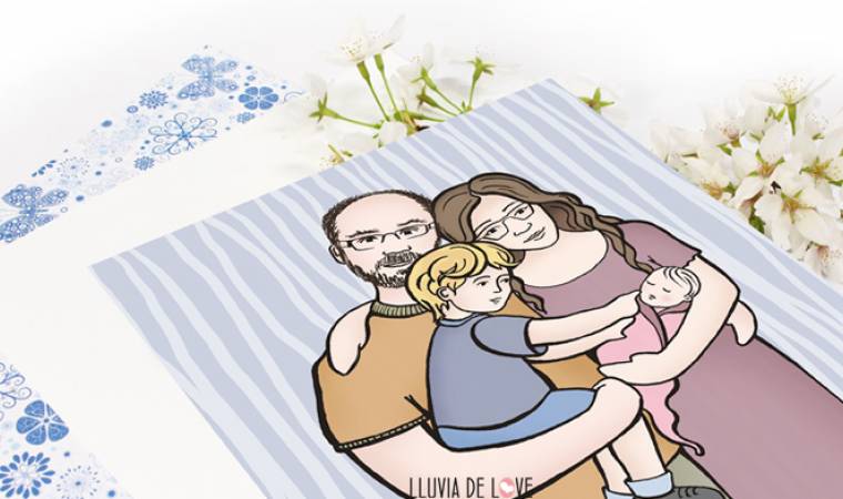 Paso a paso de una ilustración personalizada de familia que aún no te he enseñado
