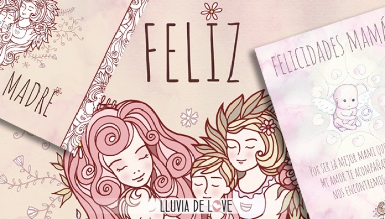 Tarjeta de felicitación para el día de la madre Felicitaciones para mamá y tarjetas para madres que han perdido a sus bebés. Mamás con bebés en el cielo.