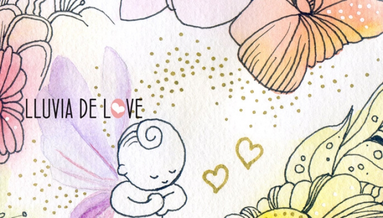 Bebé en el cielo. Mi bebé del cielo. Dibujo de bebé en acuarela sobre muerte gestacional y perinanatal. Duelo gestacional y neonatal. Dedicada a todos los padres huérfanos. Muerte de un hijo.