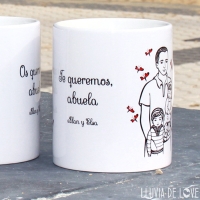 Taza personalizada con dedicatoria e ilustración a tu gusto Tazas personalizadas a partir de foto o descripción. Te dibujo a ti con tus hijos, con tus padres, hermanos... no es una ilustración genérica, es única y exclusiva para cada cliente.