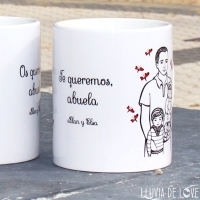 Tazas personalizadas a partir de foto o descripción. Te dibujo a ti con tus hijos, con tus padres, hermanos... no es una ilustración genérica, es única y exclusiva para cada cliente. 