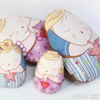 Muñeco cojÃn decorativo de tela de algodón 100% CojÃn decorativo para la habitación de los niños y muñeco de tela Pepito Estrella. Regalos para niños muy pequeños. Para vincular al hermano mayor con el bebé en camino